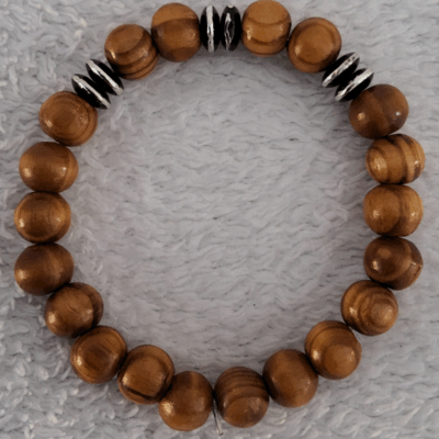 Bracelet en Bois Foncé – Perles Artisanales du Niger