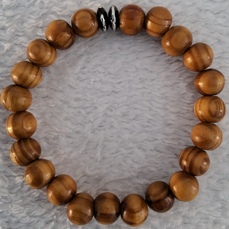 Bracelet en Bois Foncé – Perles Artisanales du Niger