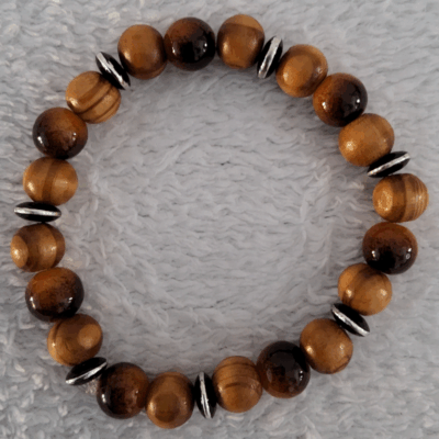 Bracelet en Bois Foncé – Perles Artisanales du Niger