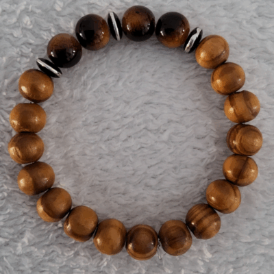 Bracelet en Bois Foncé – Perles Artisanales du Niger