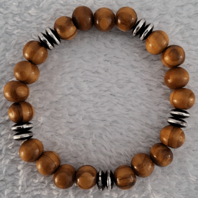 Bracelet en Bois Foncé – Perles Artisanales du Niger