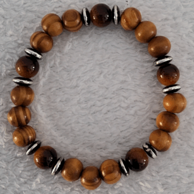 Bracelet en Bois Foncé – Perles Artisanales du Niger