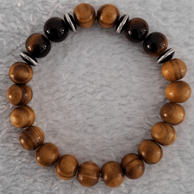 Bracelet en Bois Foncé – Perles Artisanales du Niger