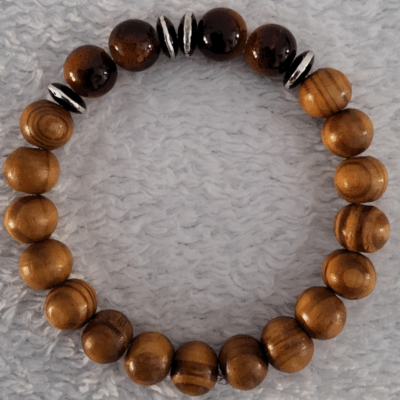 Bracelet en Bois Foncé – Perles Artisanales du Niger