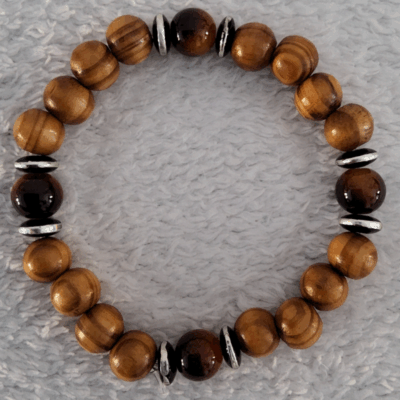 Bracelet en Bois Foncé – Perles Artisanales du Niger