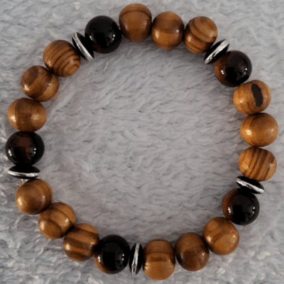 Bracelet en Bois Foncé – Perles Artisanales du Niger