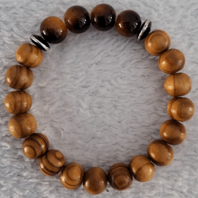 Bracelet en Bois Foncé – Perles Artisanales du Niger