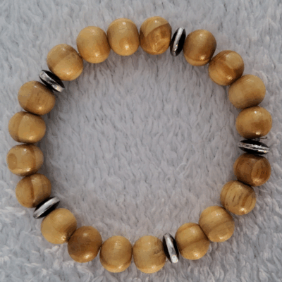 Bracelet en Bois Clair – Perles Artisanales du Niger