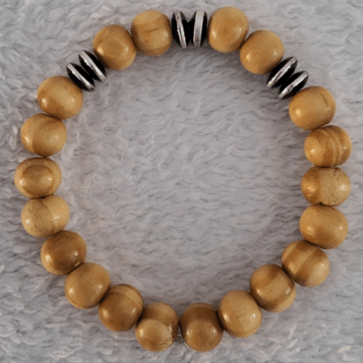 Bracelet en Bois Clair – Perles Artisanales du Niger