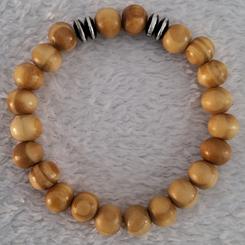 Bracelet en Bois Clair – Perles Artisanales du Niger