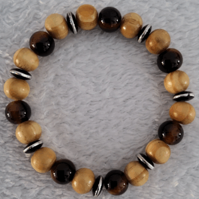 Bracelet en Bois Clair – Perles Artisanales du Niger