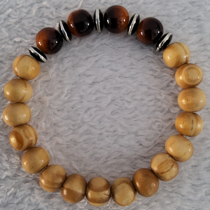 Bracelet en Bois Clair – Perles Artisanales du Niger