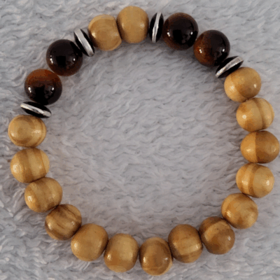 Bracelet en Bois Clair – Perles Artisanales du Niger