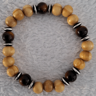 Bracelet en Bois Clair – Perles Artisanales du Niger