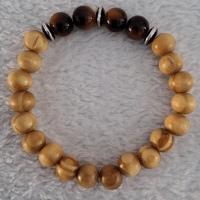 Bracelet en Bois Clair – Perles Artisanales du Niger