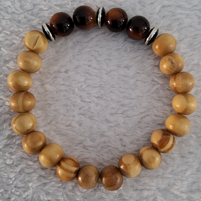 Bracelet en Bois Clair – Perles Artisanales du Niger