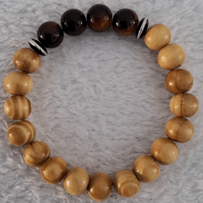 Bracelet en Bois Clair – Perles Artisanales du Niger