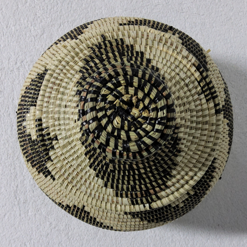 184 Panier « Takh » – Petit Panier Tissé avec Couvercle Ø 19 cm • H 27 cm