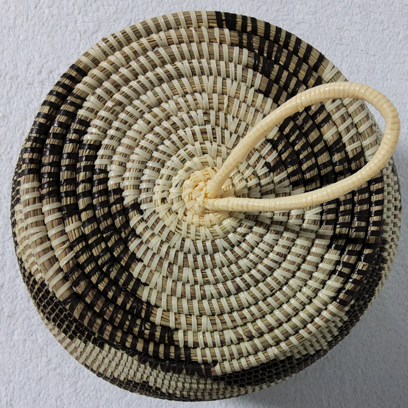 194 Panier « Takh » – Petit Panier Tissé avec Couvercle Ø 19 cm • H 27 cm