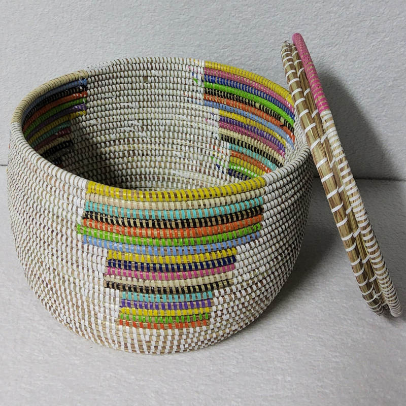 Panier de Rangement Tissé « Super » – Couvercle Plat Ø 36 cm