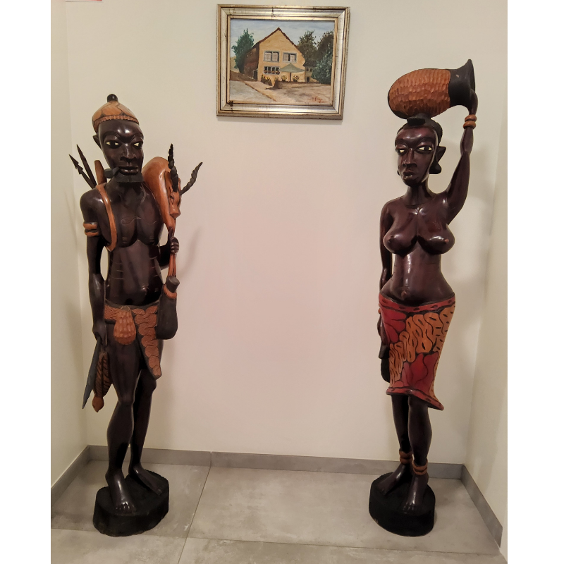 478 Sculptures Monumentales en Bois « Mame Ndew & Pa Demba » – Le Duo