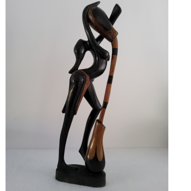 Sculpture en Bois 86 cm (6,2 kg) - Statue « Verseuse d’Eau »