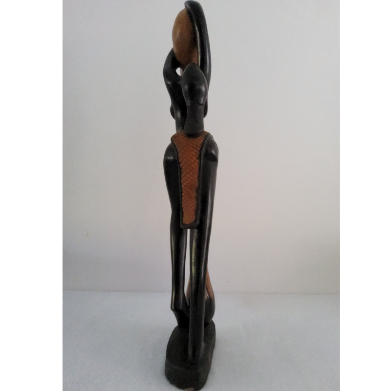 Sculpture en Bois 86 cm (6,2 kg) - Statue « Verseuse d’Eau »