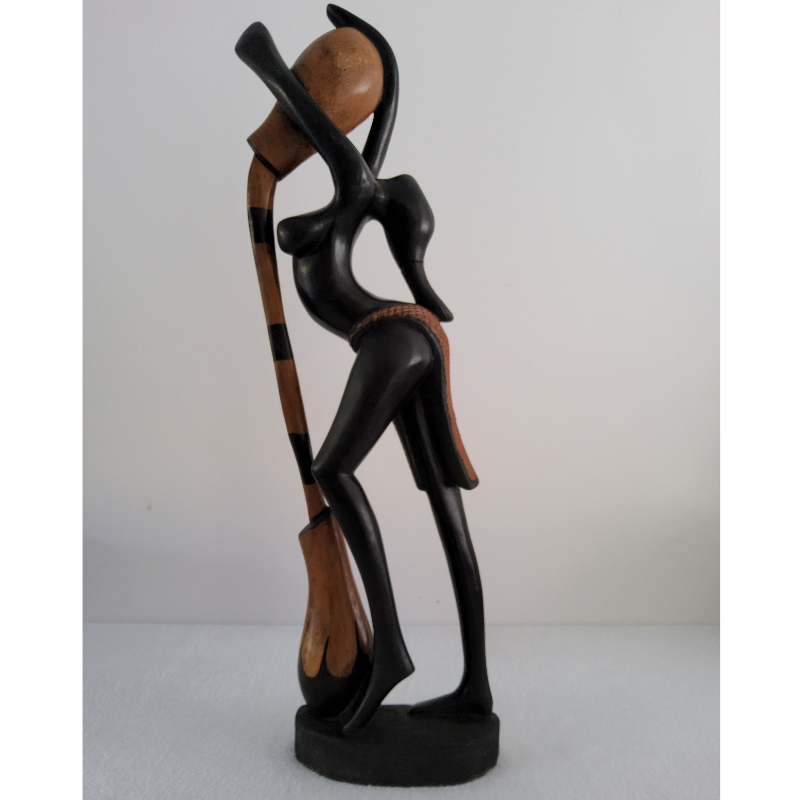 Sculpture en Bois 86 cm (6,2 kg) - Statue « Verseuse d’Eau »