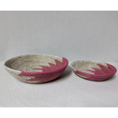 BOL blanc_fuchsia Set de 2 Bols Tissés