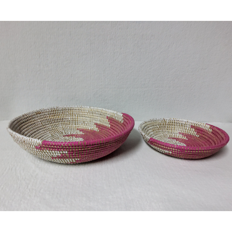 BOL blanc_fuchsia Set de 2 Bols Tissés