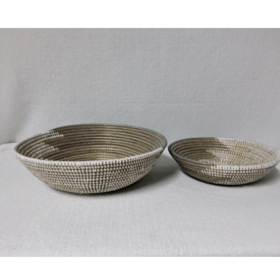 BOL blanc_gris Set de 2 Bols Tissés