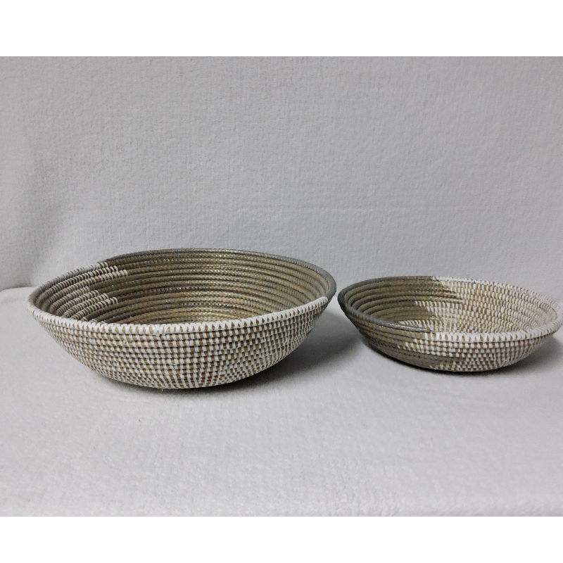 BOL blanc_gris Set de 2 Bols Tissés