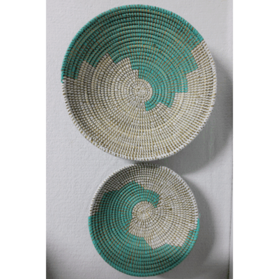 BOL bleu ciel_blanc Set de 2 Bols Tissés