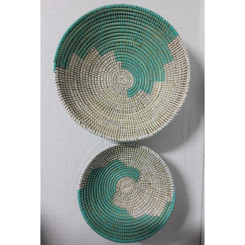 BOL bleu ciel_blanc Set de 2 Bols Tissés