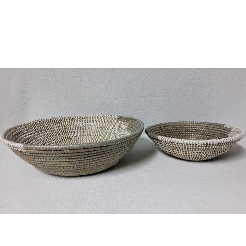 BOL gris_blanc bis Set de 2 Bols Tissés