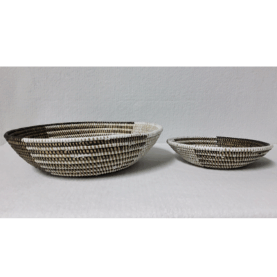 BOL marron_blanc Set de 2 Bols Tissés