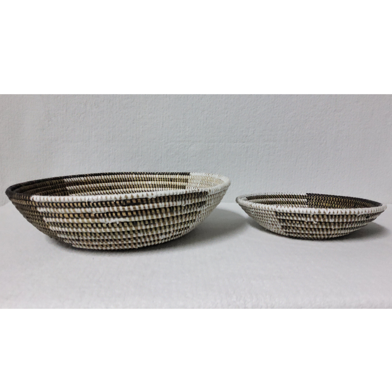 BOL marron_blanc Set de 2 Bols Tissés