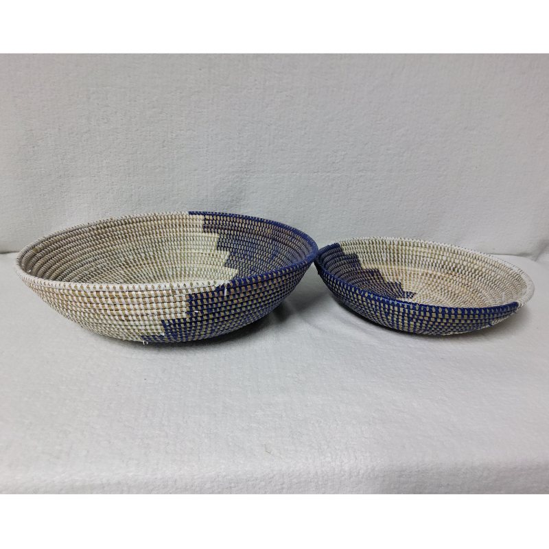 BOL mi blanc_bleu Set de 2 Bols Tissés