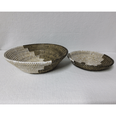 BOL mi blanc_marron Set de 2 Bols Tissés