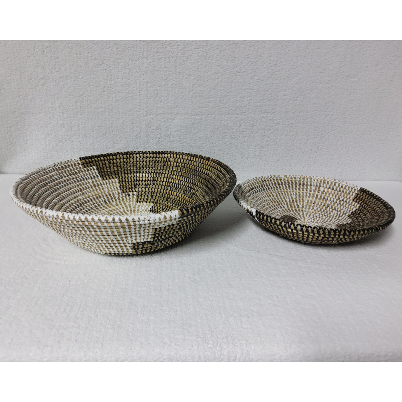BOL mi blanc_marron Set de 2 Bols Tissés