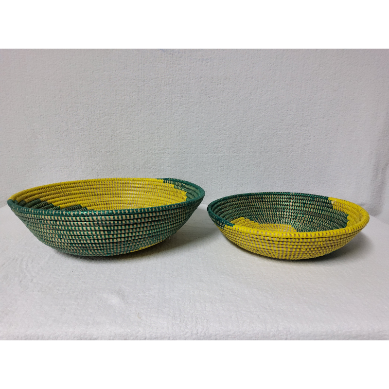 BOL vert_jaune Set de 2 Bols Tissés