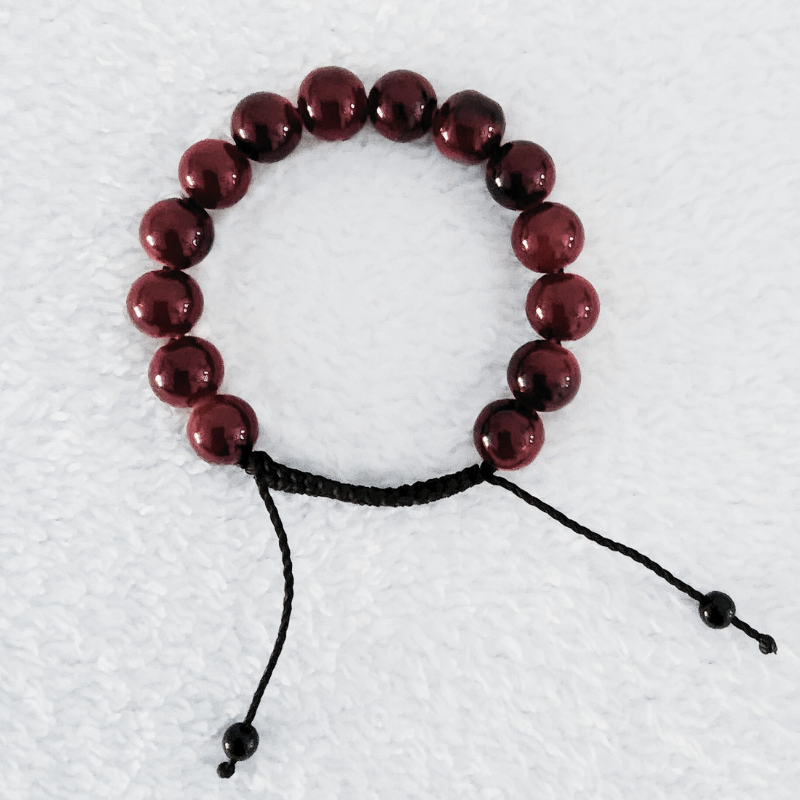 Bordeaux Bracelet de Perles Naturelles Polies