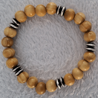 Bracelet en Bois Clair – Perles Artisanales du Niger