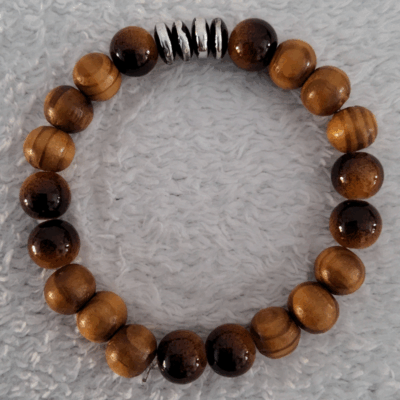 Bracelet en Bois Foncé – Perles Artisanales du Niger