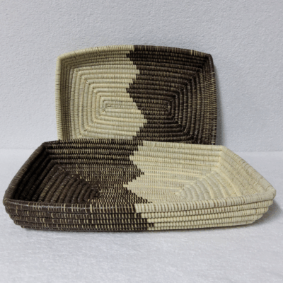 CORBEILLE DE FRUITS beige_marron demi demi Set de 2 Corbeilles à Fruits Tressées