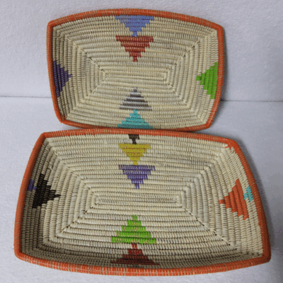 CORBEILLE DE FRUITS beige_multicolore Set de 2 Corbeilles à Fruits Tressées