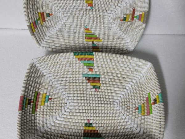 CORBEILLE DE FRUITS blanc_multicolore Set de 2 Corbeilles à Fruits Tressées