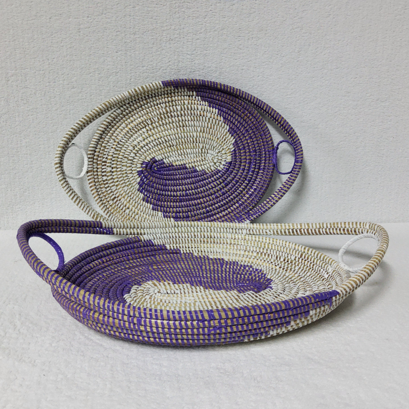 GAL Yin Yang blanc_violet Set de 2 Plateaux Tissés « GAL »