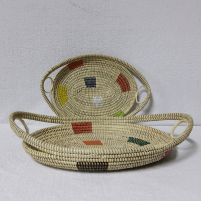 GAL beige_multi Set de 2 Plateaux Tissés « GAL »