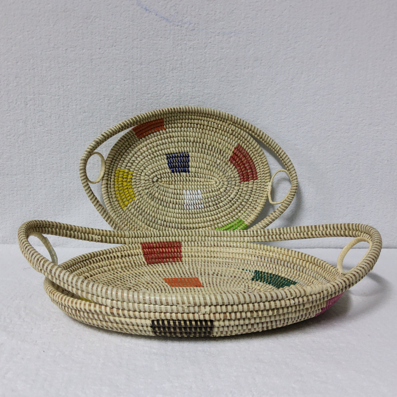 GAL beige_multi Set de 2 Plateaux Tissés « GAL »